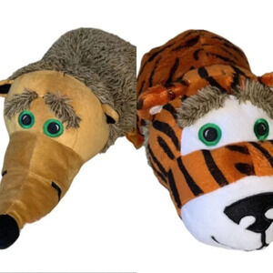 FLIP A ZOO Plush 2-in-1 Toy 17" Happy the Hedgehog & Rio the Tiger